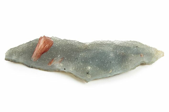 Red-Orange Stilbite Crystal on Chalcedony - India #243911